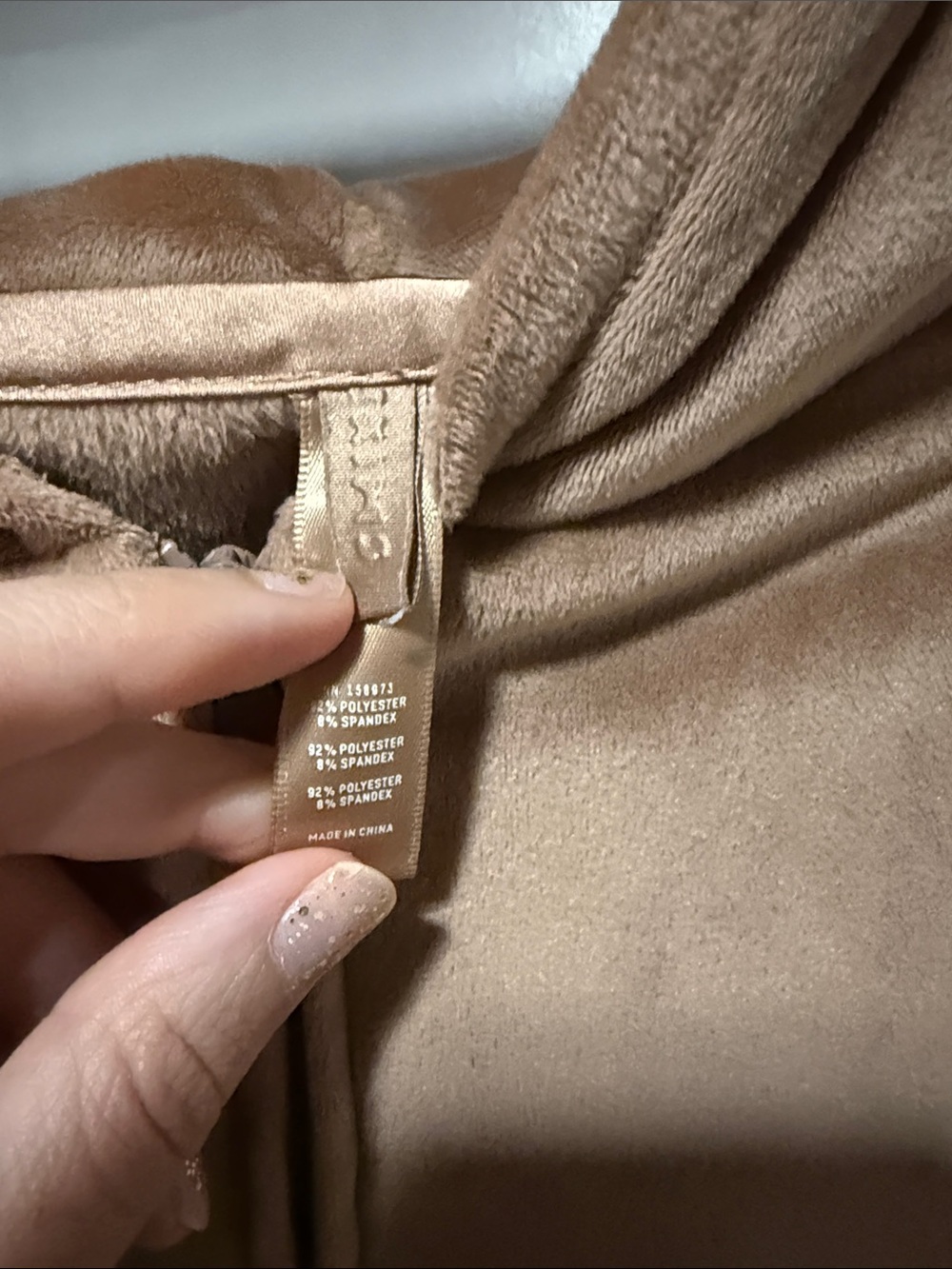 SKIMS Cropped Teddy Zip Hoodie in sienna - Picture 2 of 4